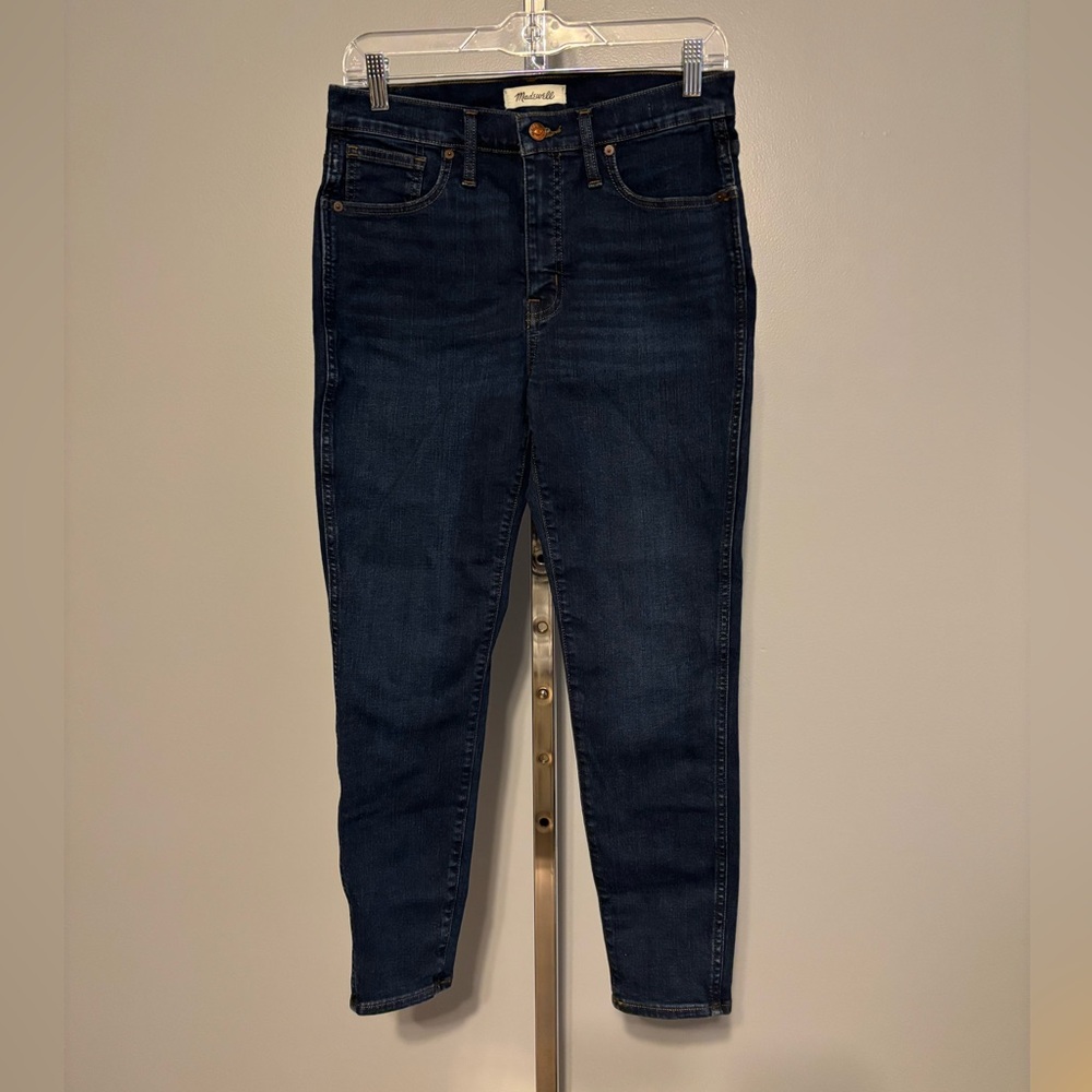 Madewell‎ Women's Blue Jeans 10” High Rise Skinny Size 29 Petite EUC Dark Blue